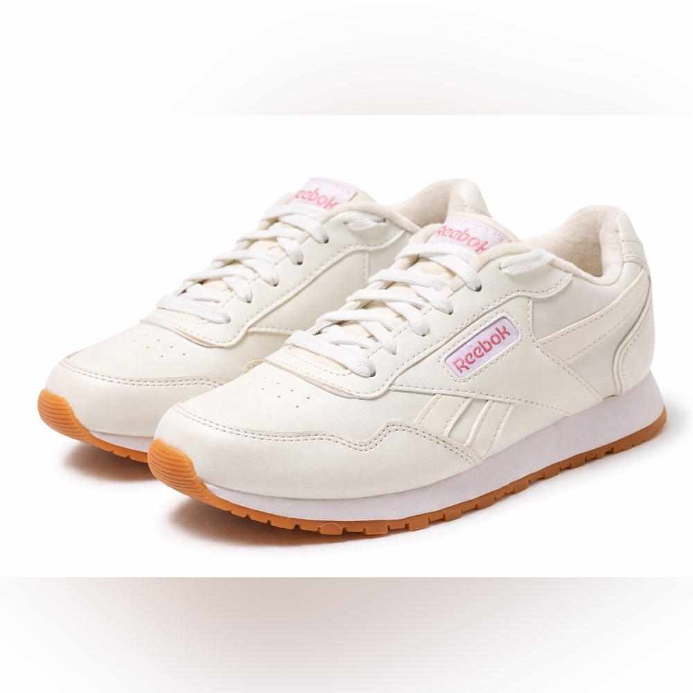 👟 Reebok Classic Leather Sneakers Womens 6.5 Ivory Cream Gum Sole Casual Shoes
